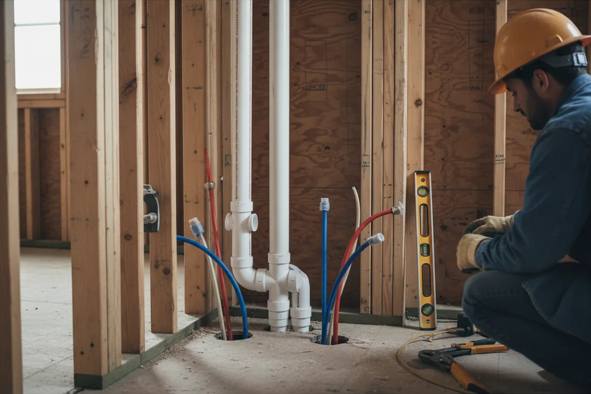 Drain and supply rough-in during Drain Cleaning in Fairview Heights